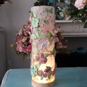 Handgemaakte Vaas lamp meerkleurig 30cm hoog