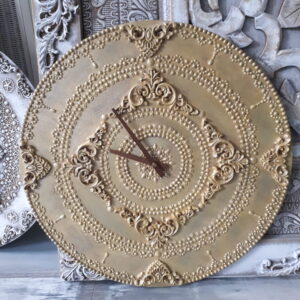 Handgemaakt ronde Klok goudkleur 45cm